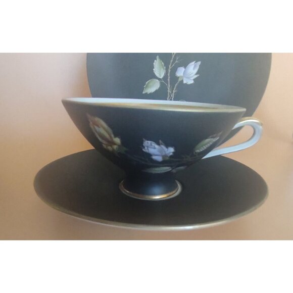 Royal Porzellan Bavaria KPM Trio Set Cup, Saucer and Breakfast Plate Black Matte - Picture 4 of 16